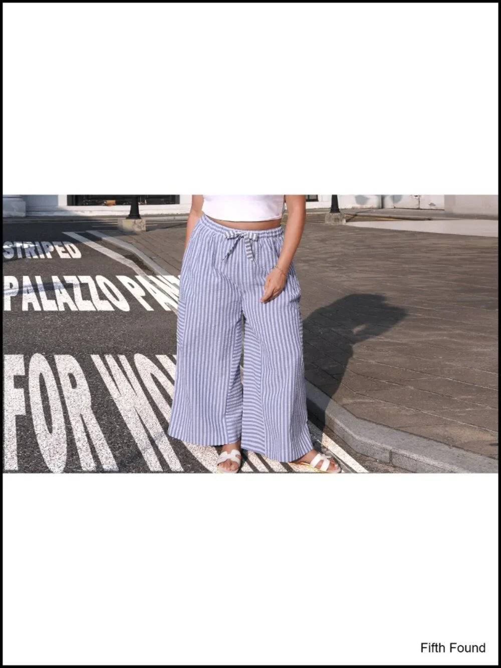 Women's Cotton Blend Wide Leg Palazzo Pants Drawstring Boho Casual Trousers